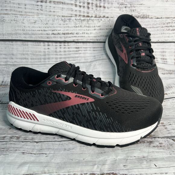 Brooks Womens Addiction GTS 15 9.5 2EE WIDE Black Running Shoes Sneakers - Picture 1 of 11